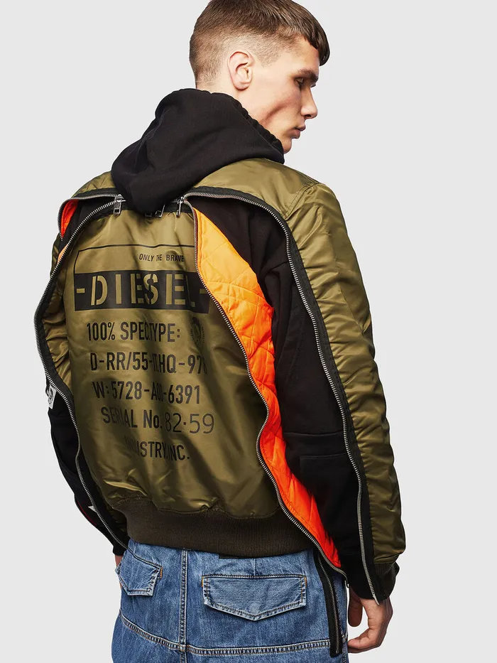 Diesel Jackets Mens JMARTEN Military Green