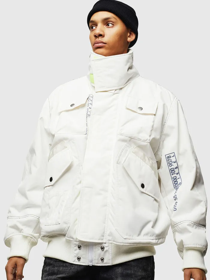 Diesel Jackets Mens WOKSO White