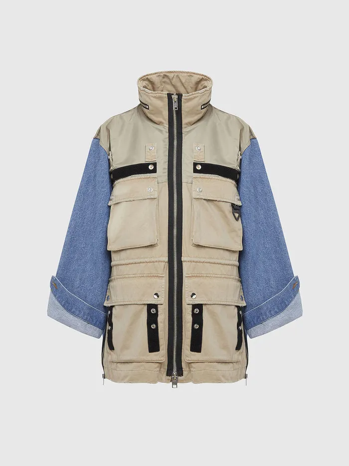Diesel Jackets Womens GCLARICE BeigeBlue