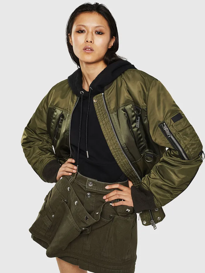 Diesel Jackets Womens GMARTENFL Military Green