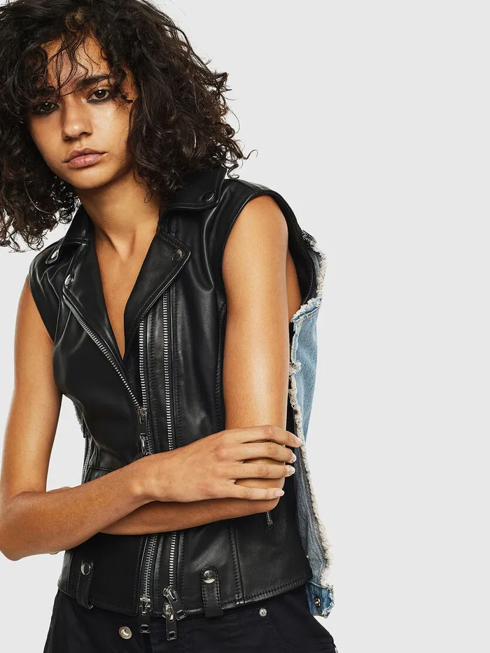 Diesel Jackets Womens LWELLS Black Leather