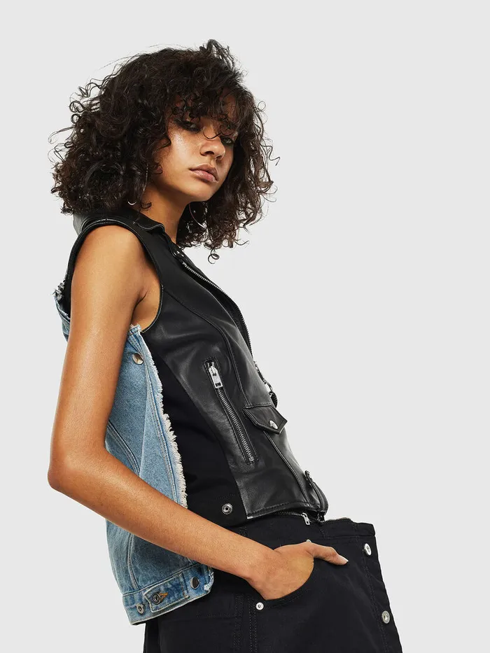 Diesel Jackets Womens LWELLS Black Leather