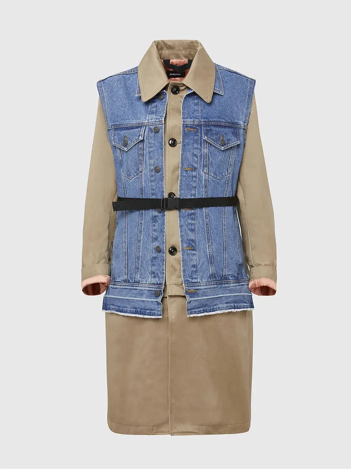 Diesel Jackets Womens WCHARIE BeigeBlue