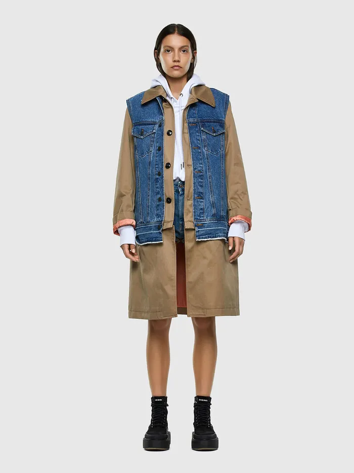 Diesel Jackets Womens WCHARIE BeigeBlue