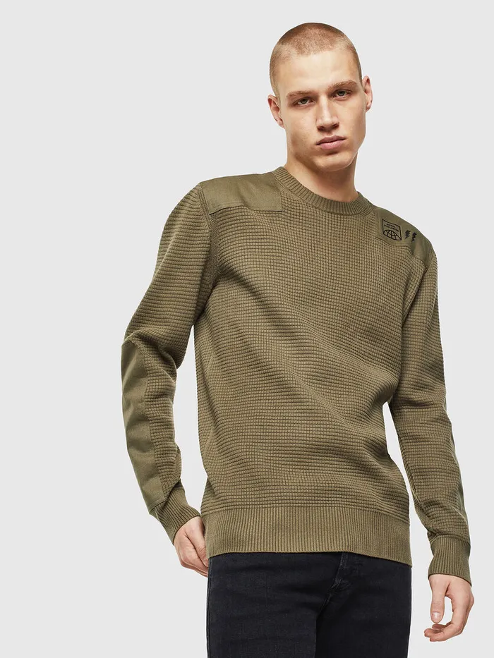 Diesel Knitwear Mens KLESTER Military Green Cheap On Sale