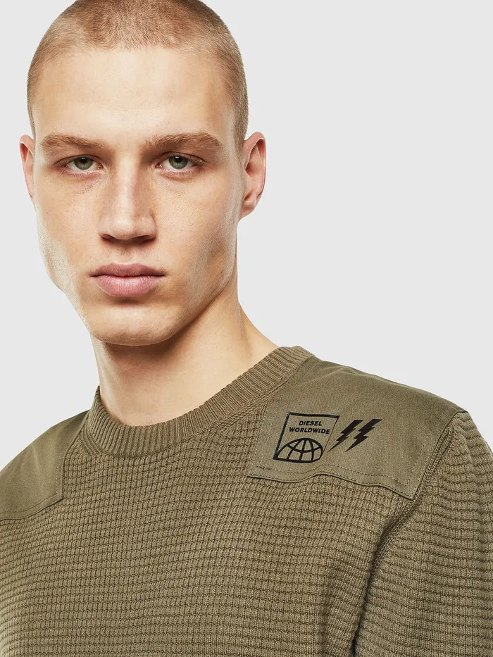 Diesel Knitwear Mens KLESTER Military Green Cheap On Sale