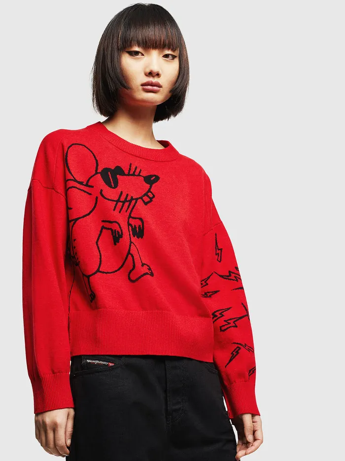 Diesel Knitwear Womens CLMTESS Red Gift Ideas