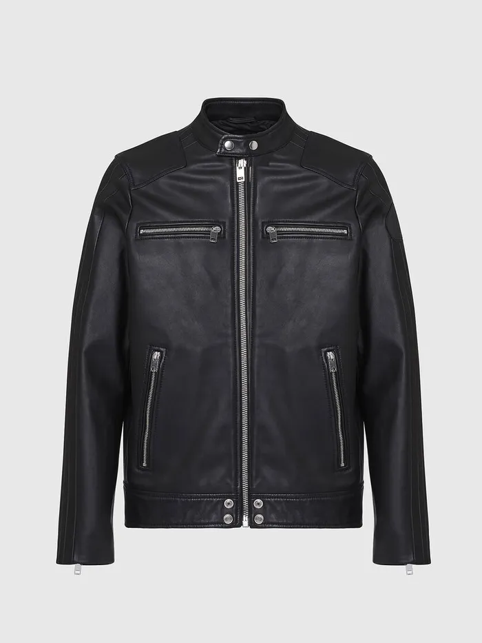 Diesel Leather Jackets Mens LBOY Black