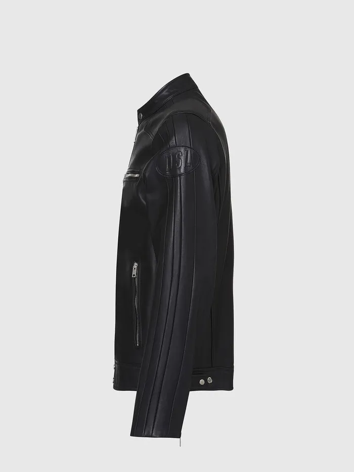Diesel Leather Jackets Mens LBOY Black