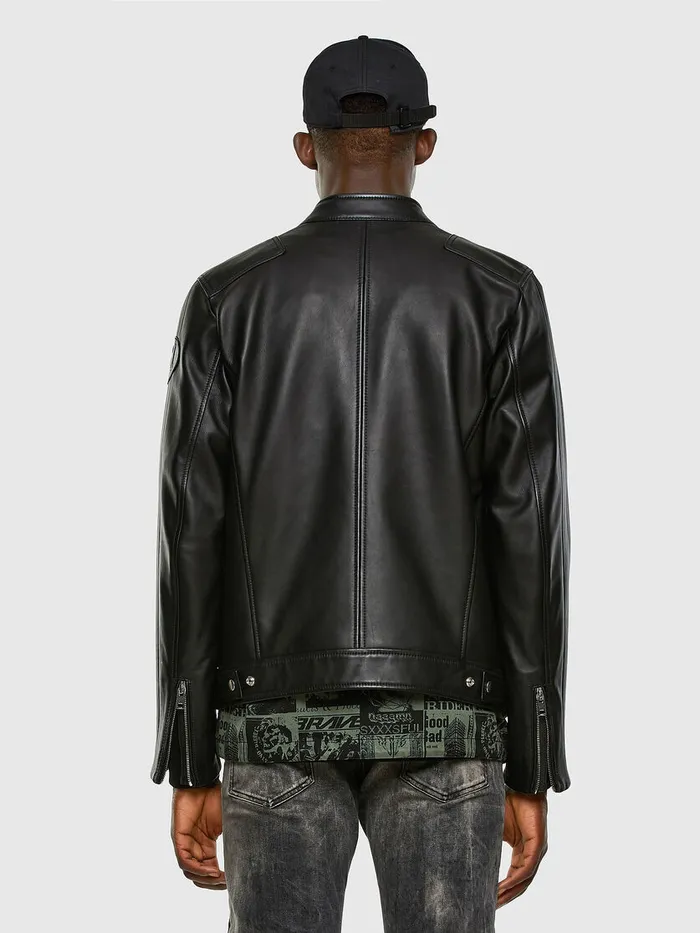 Diesel Leather Jackets Mens LBOY Black