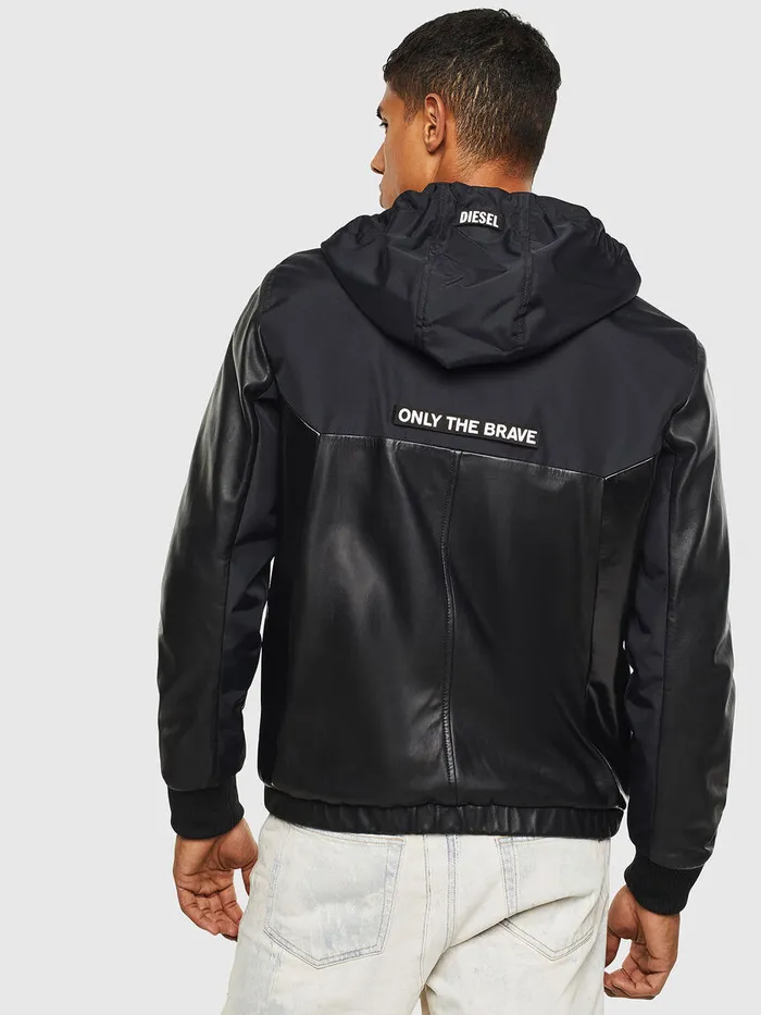 Diesel Leather Jackets Mens LCARRS Black