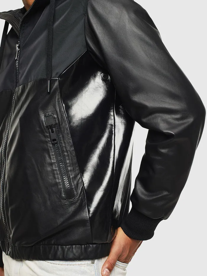 Diesel Leather Jackets Mens LCARRS Black