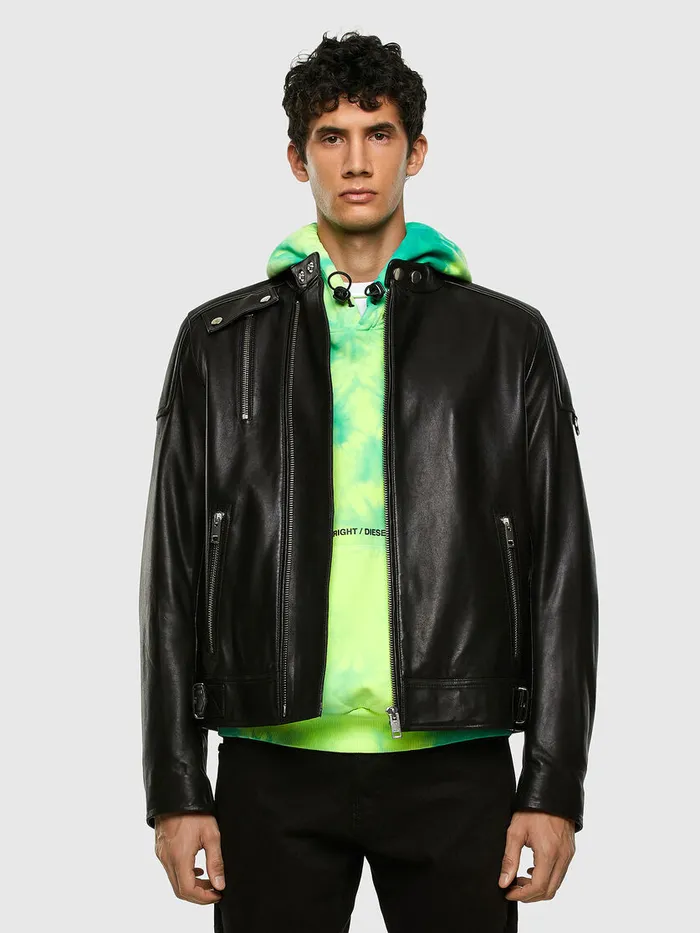 Diesel Leather Jackets Mens LCODY Black