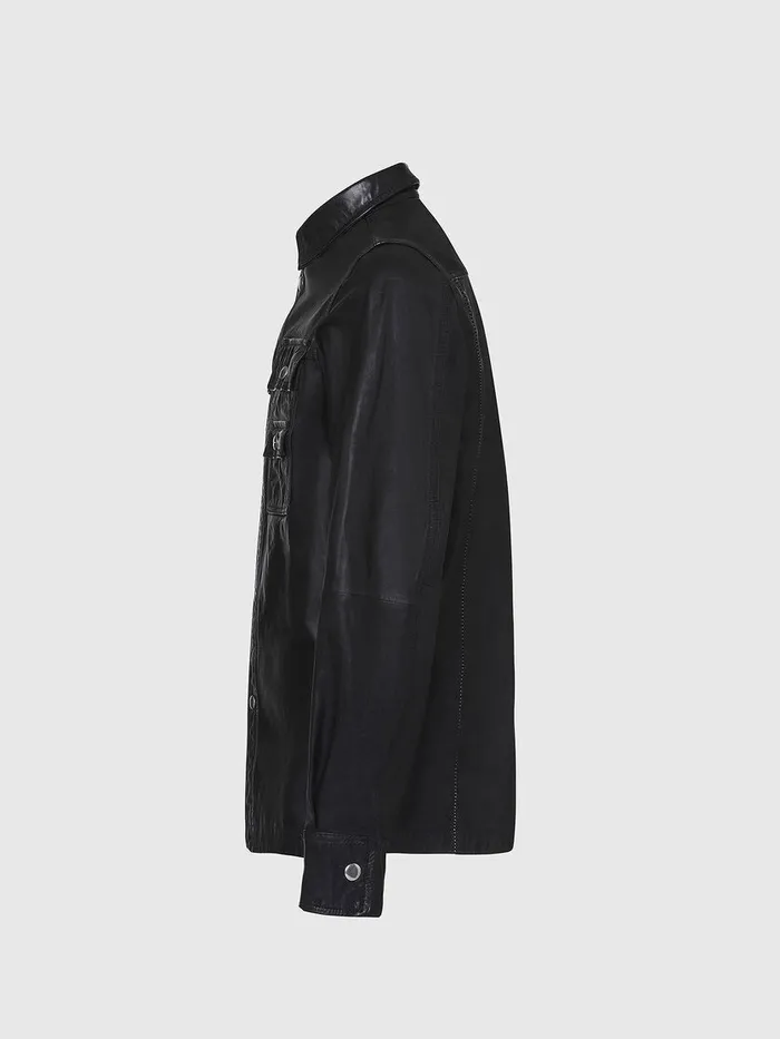 Diesel Leather Jackets Mens LMALIK Black
