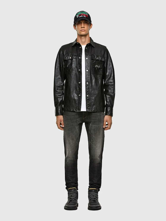 Diesel Leather Jackets Mens LMALIK Black