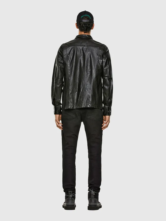 Diesel Leather Jackets Mens LMALIK Black