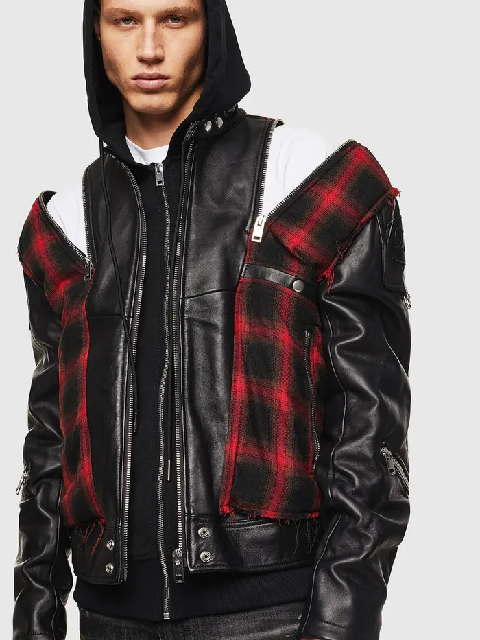 Diesel Leather Jackets Mens LNORMAN Black