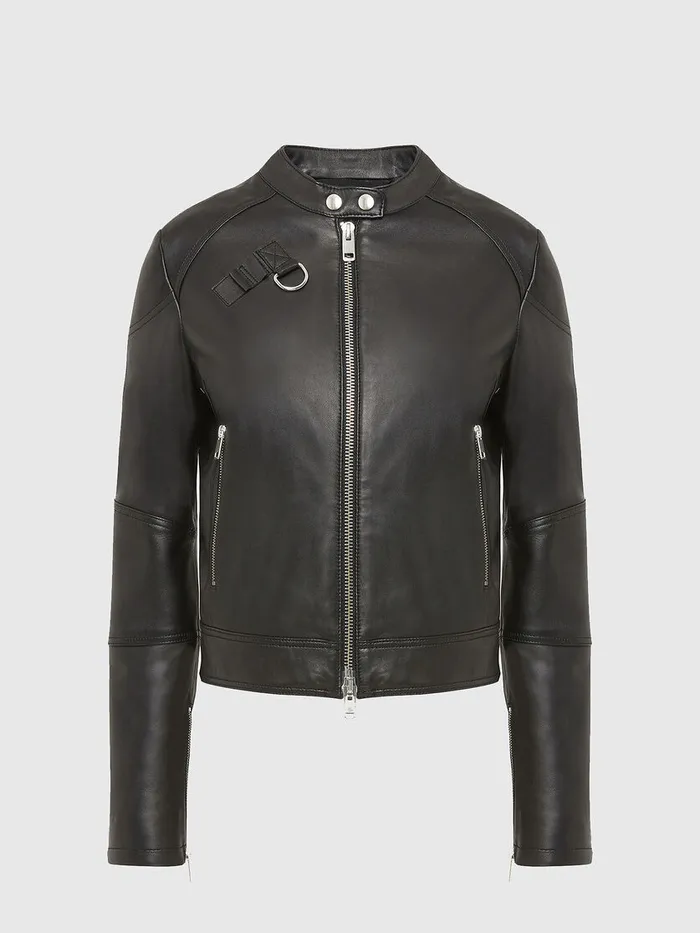 Diesel Leather Jackets Womens LSUZA Black