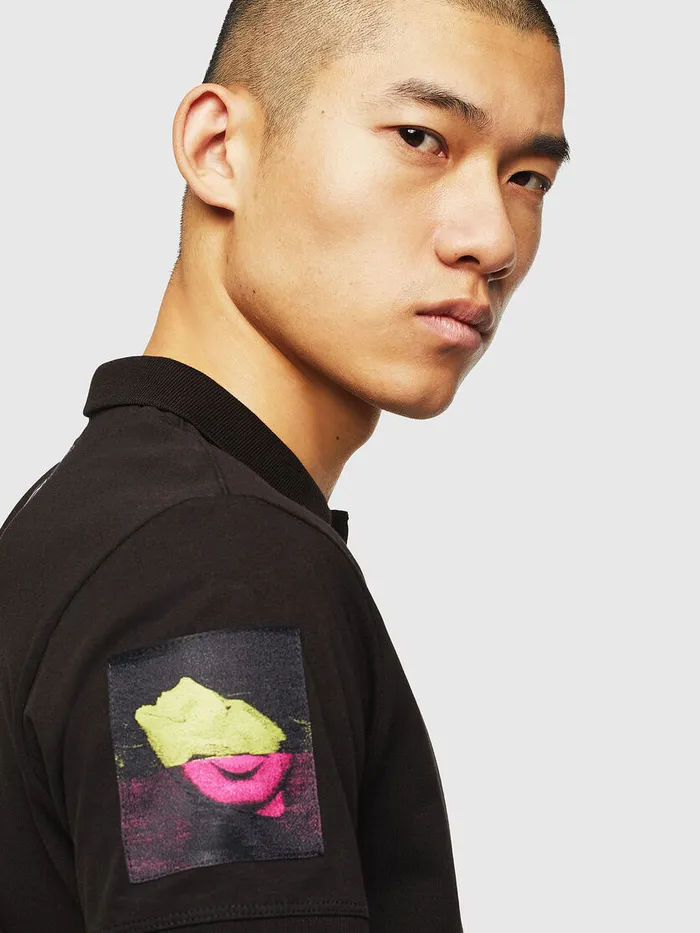 Diesel Polos Mens TRANDYNEWJ1 Black For Sale