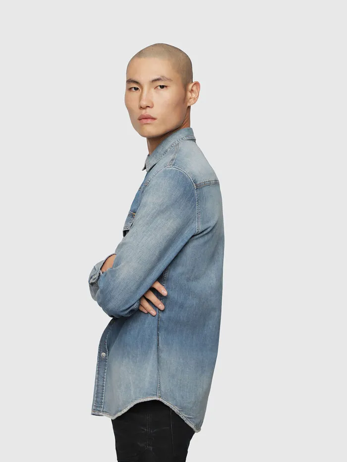 Diesel Shirts Mens DEASTP Medium blue On Sale