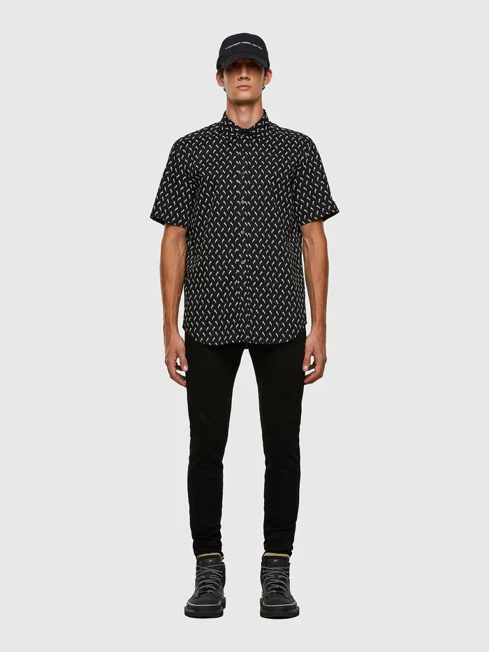 Diesel Shirts Mens SRILEYSHOKA Black Casaul