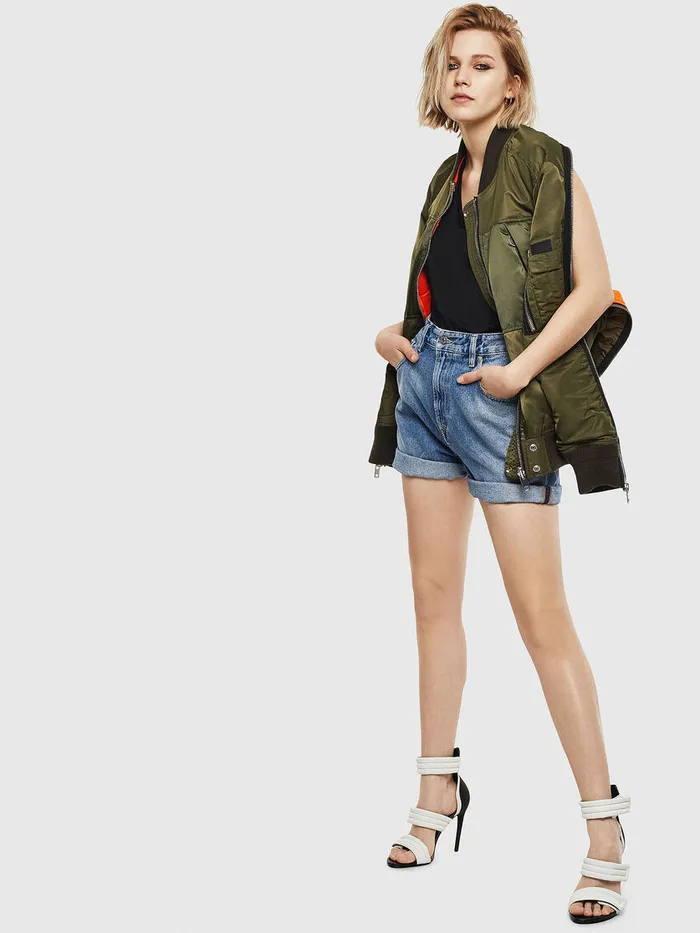Diesel Shorts and Skirts Womens DEREG Light Blue Cheap On Sale