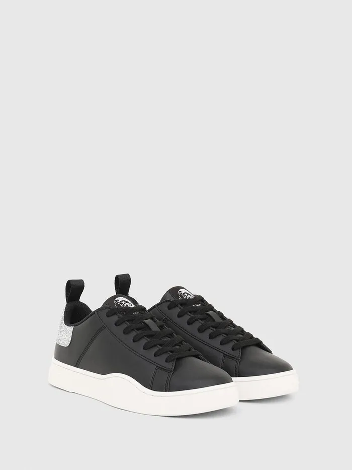Diesel Sneakers Womens SCLEVER LOW LACE W BlackSilver Gift for Friend