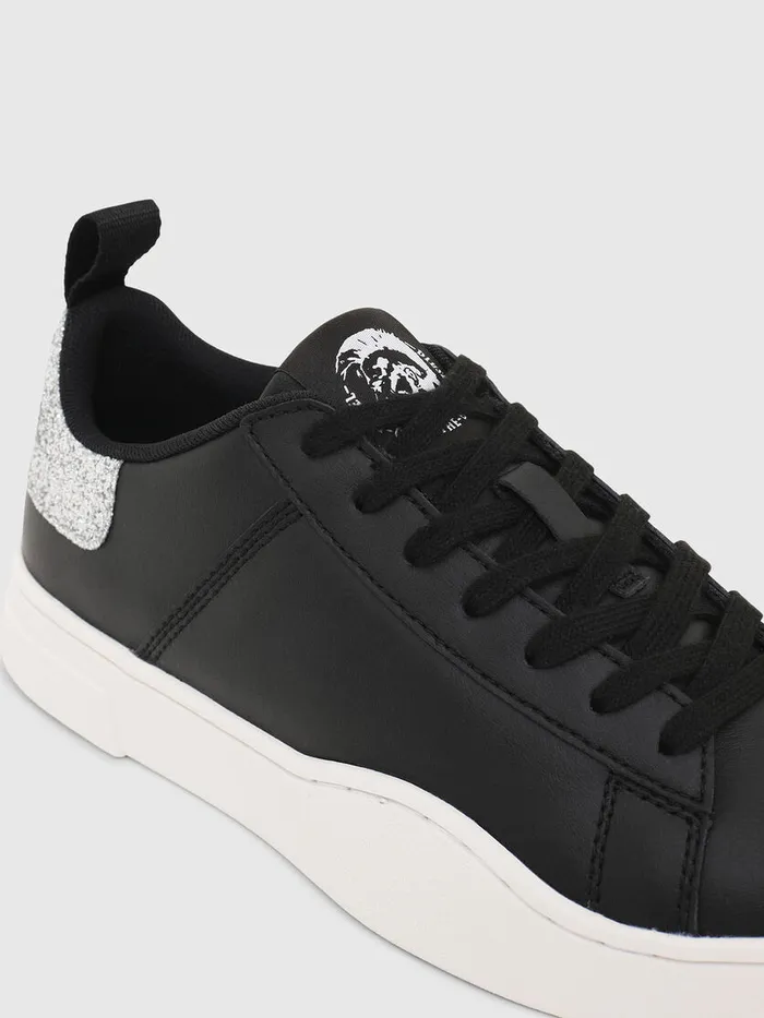 Diesel Sneakers Womens SCLEVER LOW LACE W BlackSilver Gift for Friend