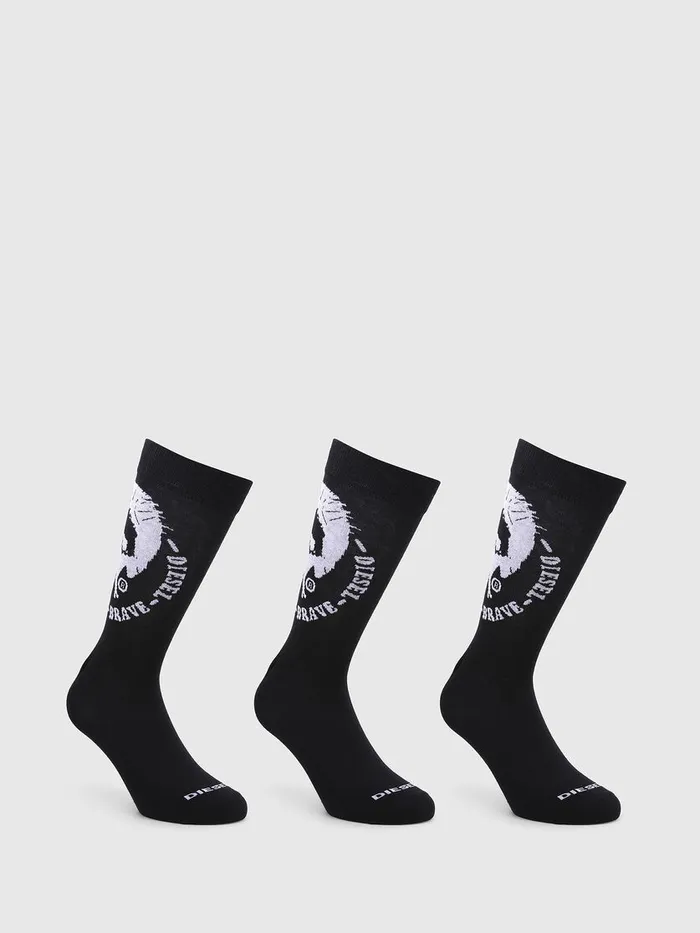 Diesel Socks Mens SKMRAYTHREEPACK Black On Sale