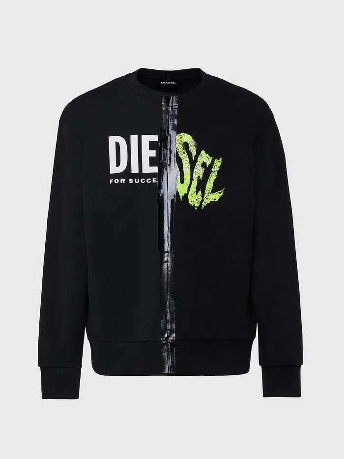 Diesel Sweaters Mens SBIAYSPLIT Black Near Me