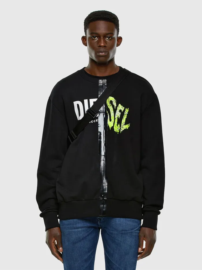 Diesel Sweaters Mens SBIAYSPLIT Black Near Me