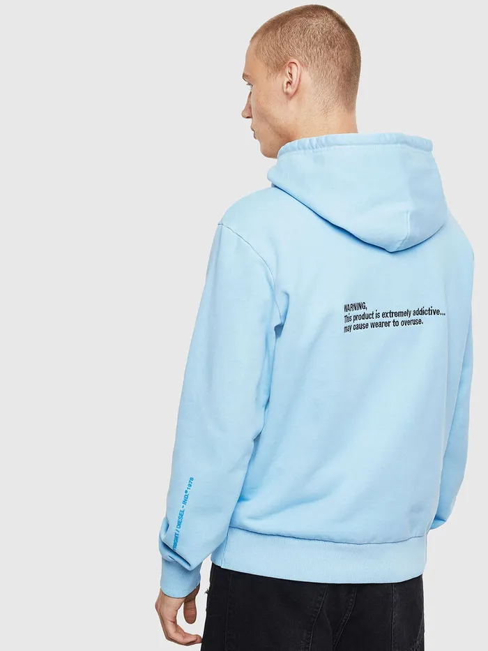 Diesel Sweaters Mens SGIRKHOODFLUO Azure Gift 4 You