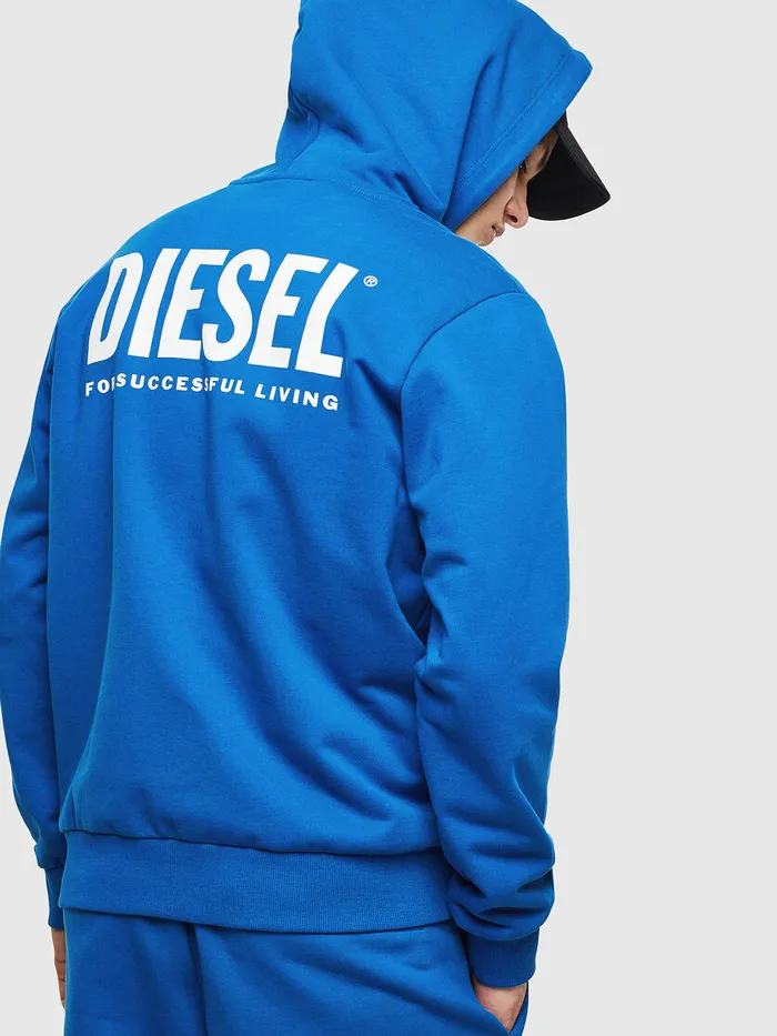 Diesel Sweaters Mens SGIRKHOODZIPLOGO Blue For Sale