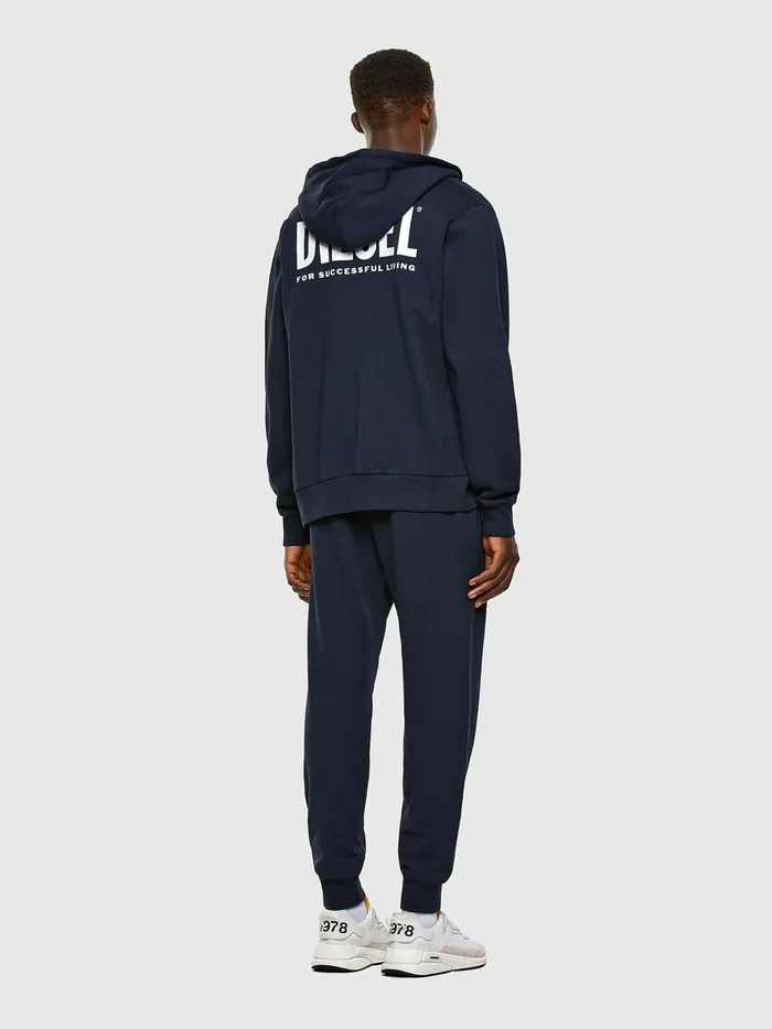 Diesel Sweaters Mens SGIRKHOODZIPLOGO Dark Blue Cheap On Sale
