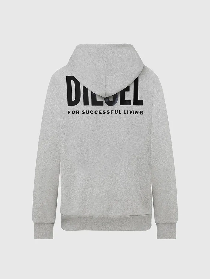Diesel Sweaters Mens SGIRKHOODZIPLOGO Grey Popular