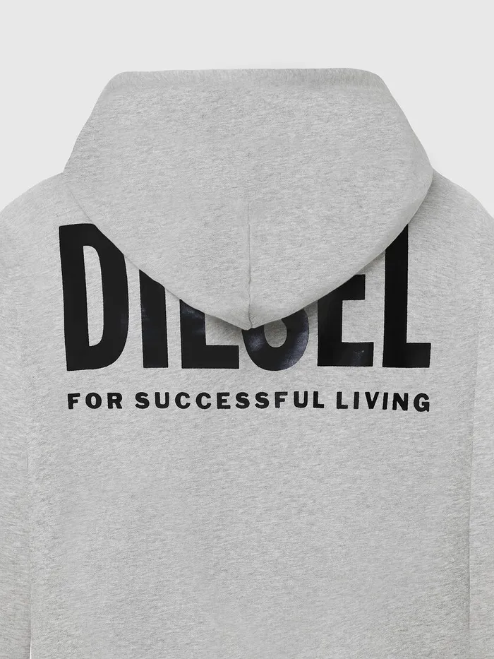 Diesel Sweaters Mens SGIRKHOODZIPLOGO Grey Popular
