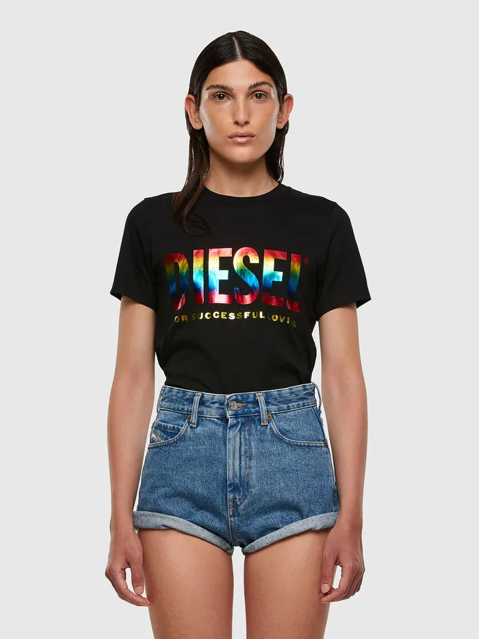 Diesel Tshirts and Tops Womens BFOWTSILYP Black On Sale