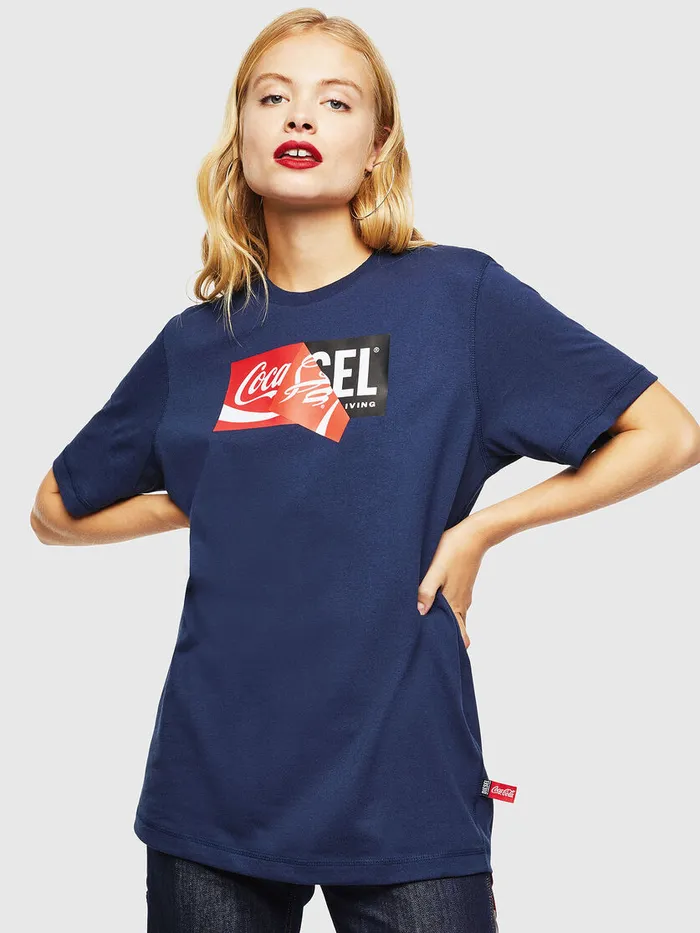 Diesel Tshirts and Tops Womens CCTJUSTCOLA Dark Blue For Sale