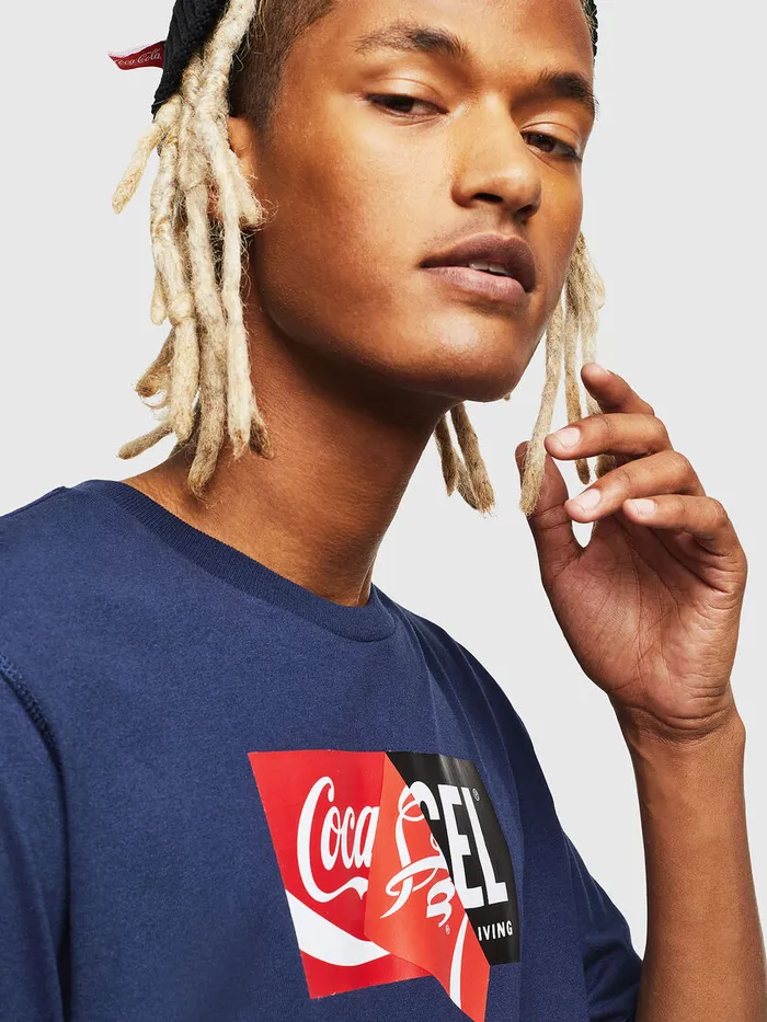 Diesel Tshirts and Tops Womens CCTJUSTCOLA Dark Blue For Sale