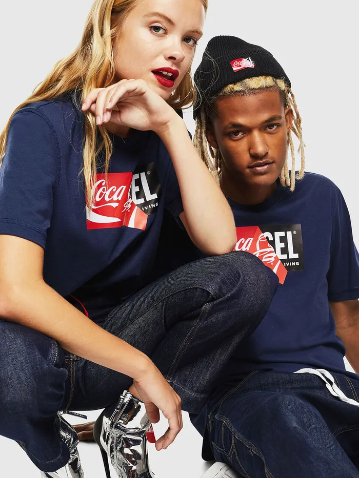 Diesel Tshirts and Tops Womens CCTJUSTCOLA Dark Blue For Sale