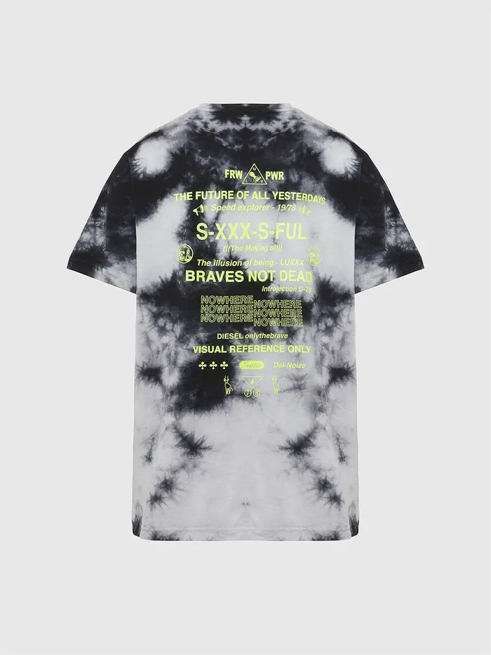 Diesel Tshirts and Tops Womens TJUSTSLITSX86 BlackWhite For Sale