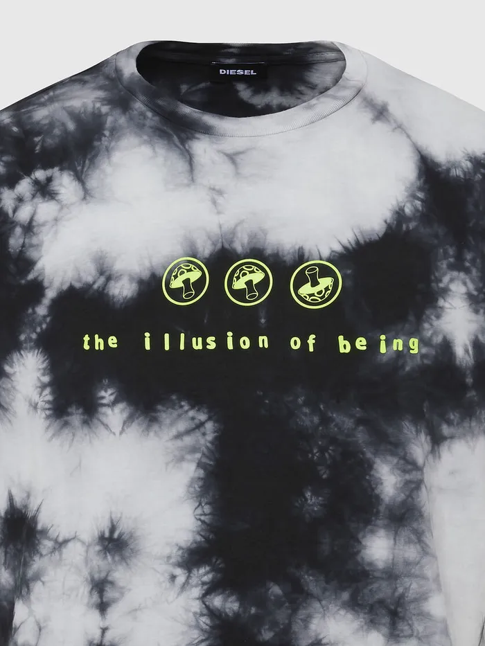 Diesel Tshirts and Tops Womens TJUSTSLITSX86 BlackWhite For Sale