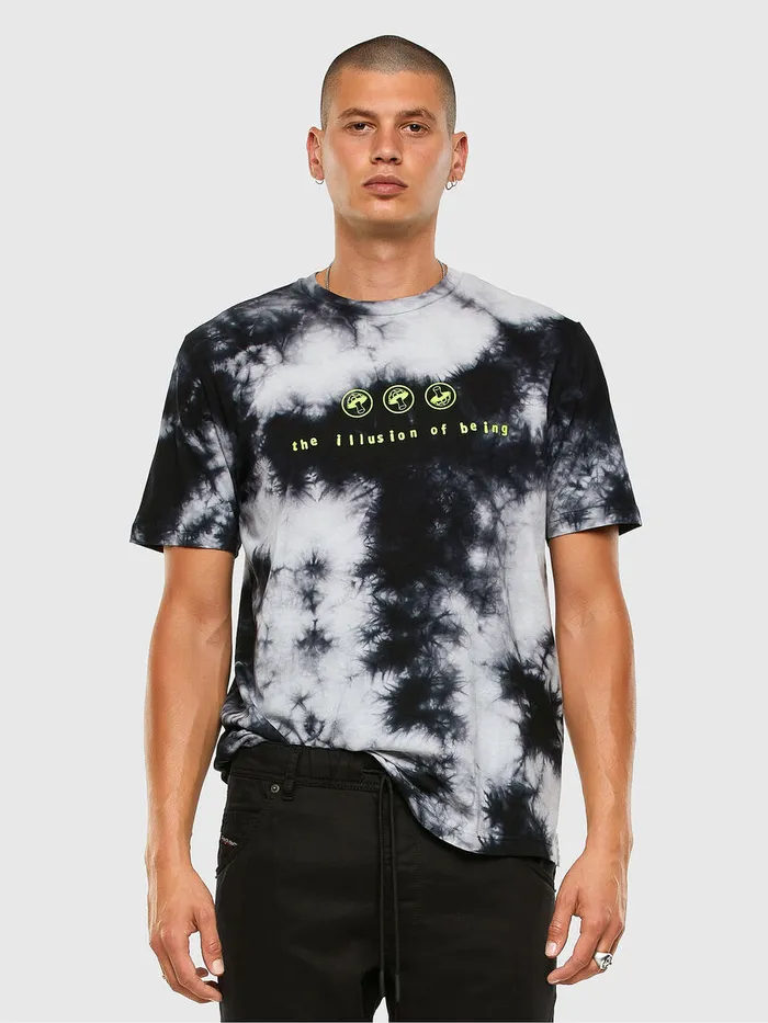 Diesel Tshirts and Tops Womens TJUSTSLITSX86 BlackWhite For Sale