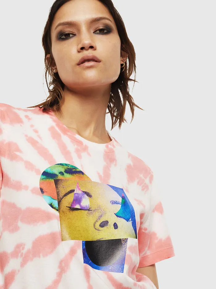 Diesel Tshirts and Tops Womens TSILYS4 PinkWhite For Sale
