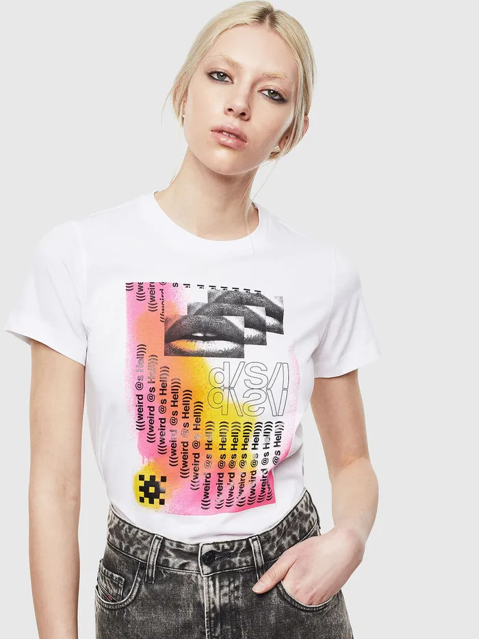 Diesel Tshirts and Tops Womens TSILYS5 White Gift for Friend