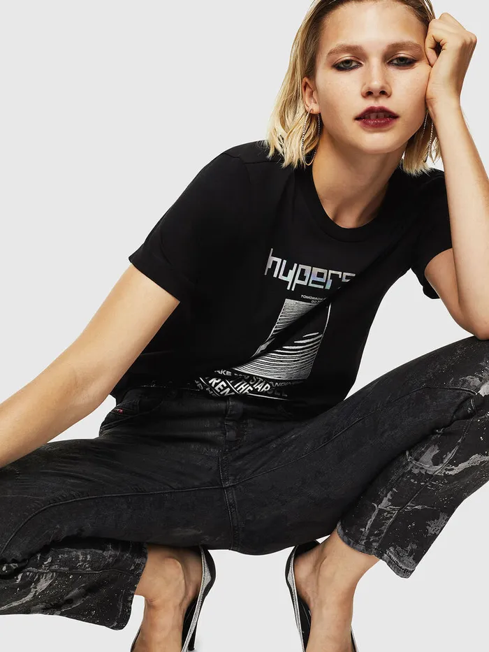 Diesel Tshirts and Tops Womens TSILYYB Black Near Me