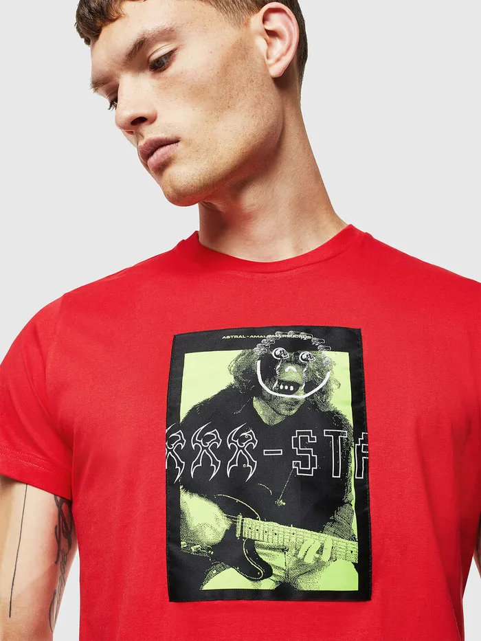 Diesel Tshirts Mens TDIEGOJ1 Red Cheap On Sale