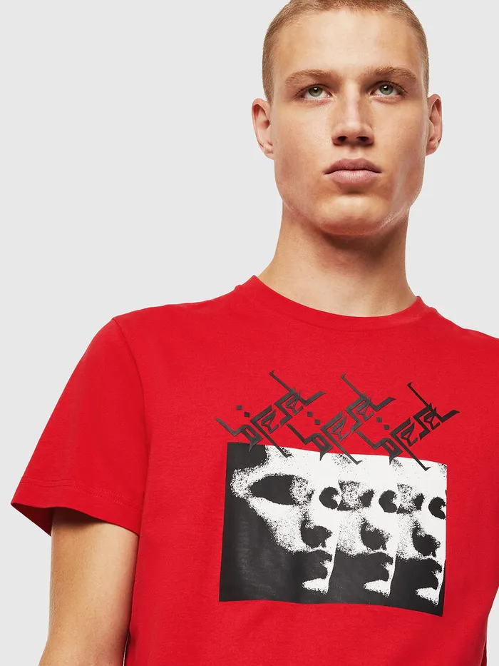 Diesel Tshirts Mens TDIEGOJ12 Red For Sale