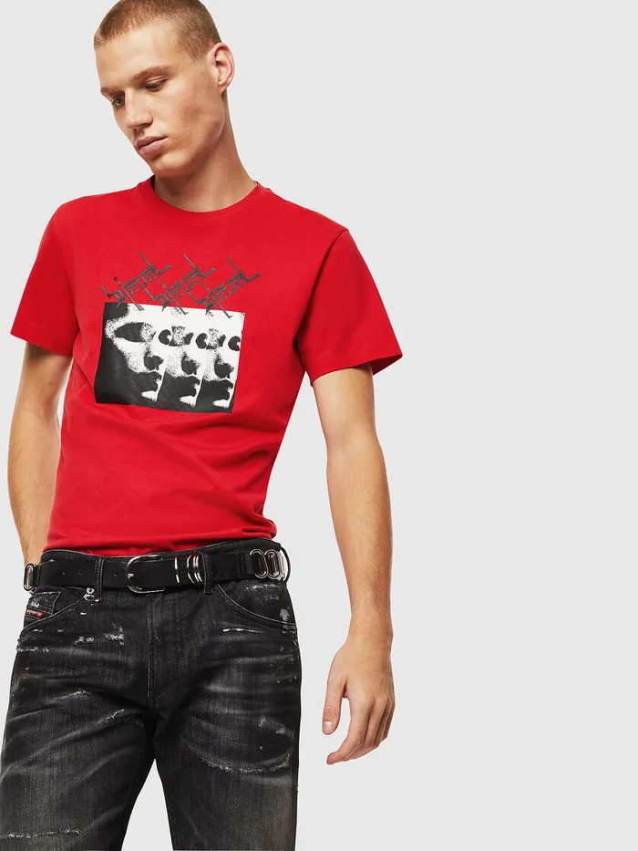 Diesel Tshirts Mens TDIEGOJ12 Red For Sale