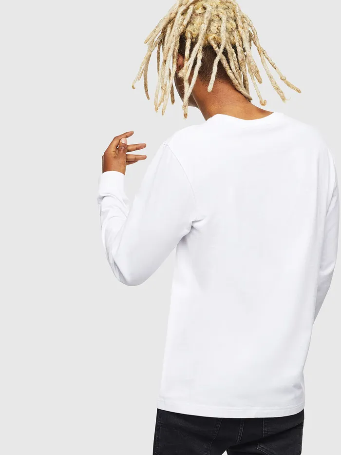 Diesel Tshirts Mens TDIEGOLSJ1 White Cheap On Sale